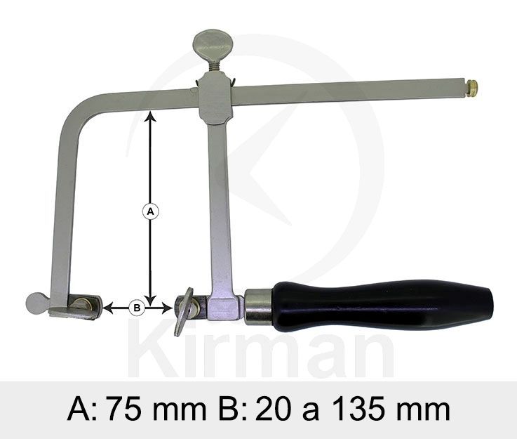 Arco De Sierra Acero 29038 Ajustable Hasta 75x135mm Mango Madera