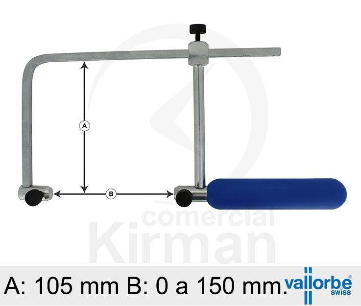 Arco De Sierra Vallorbe Acero 29037 Ajustable Hasta 105x150mm Mango PVC