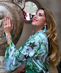 Arete y pulsera de lazo Caballito de mar verde