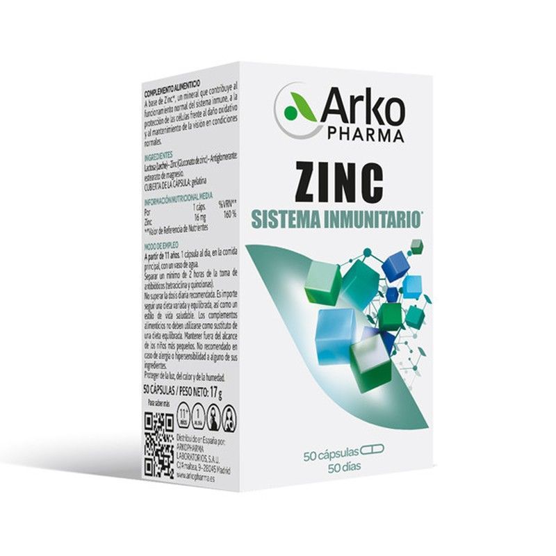 Arkopharma Zinc sistema inmunitario 50 cápsulas