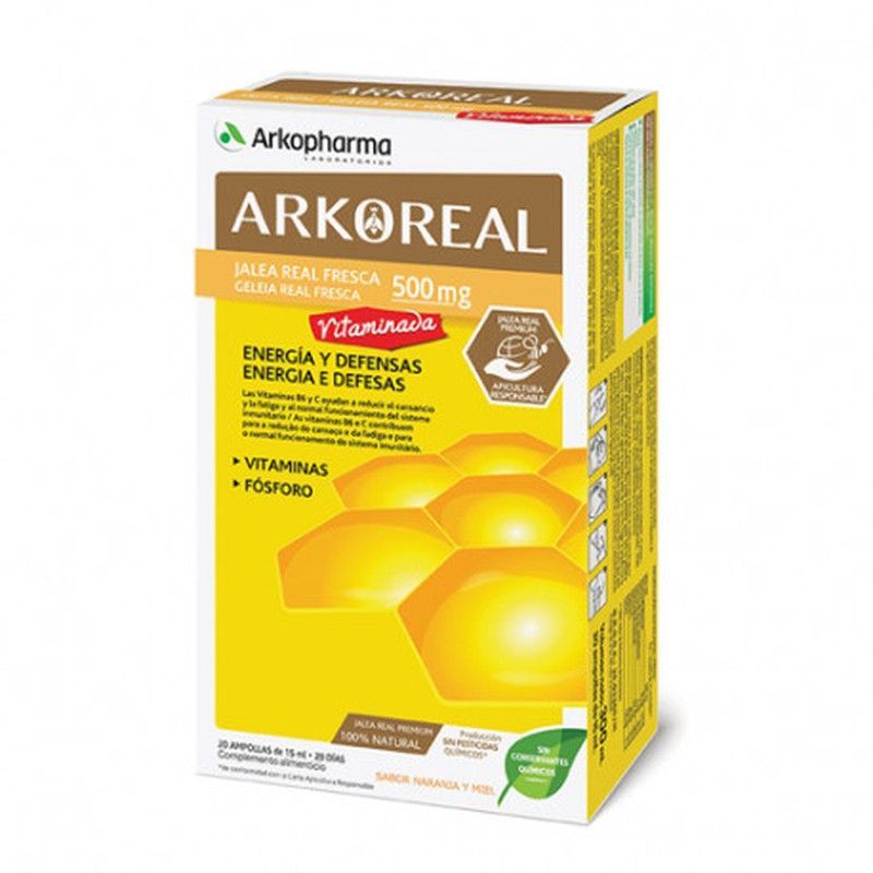Arkoreal Jalea Real Fresca 500mg Vitaminada 20 Ampollas