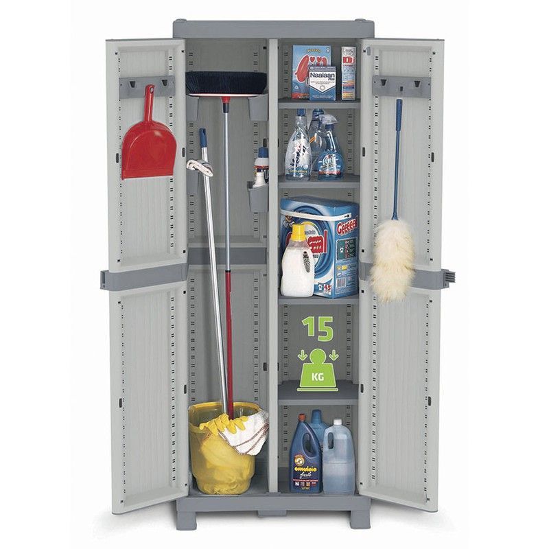 Armario escobero 4 estantes JOBGAR Terry WaveBase Dimensiones 70x44xh.182. ( 1109B92)