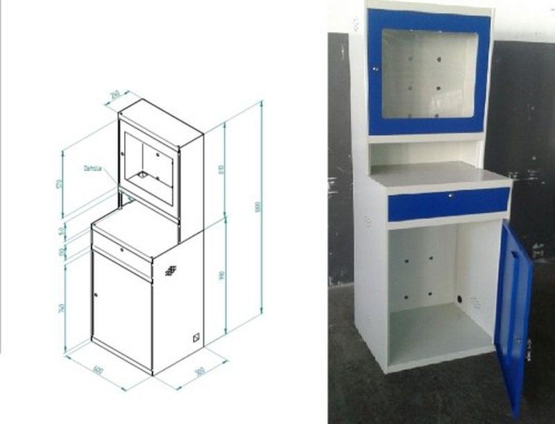 Armario para ordenador ACERO + balda inferior 11034