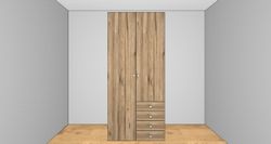 Armario Ros 1 puerta larga, 1 puerta pequeña y 4 cajones derecha