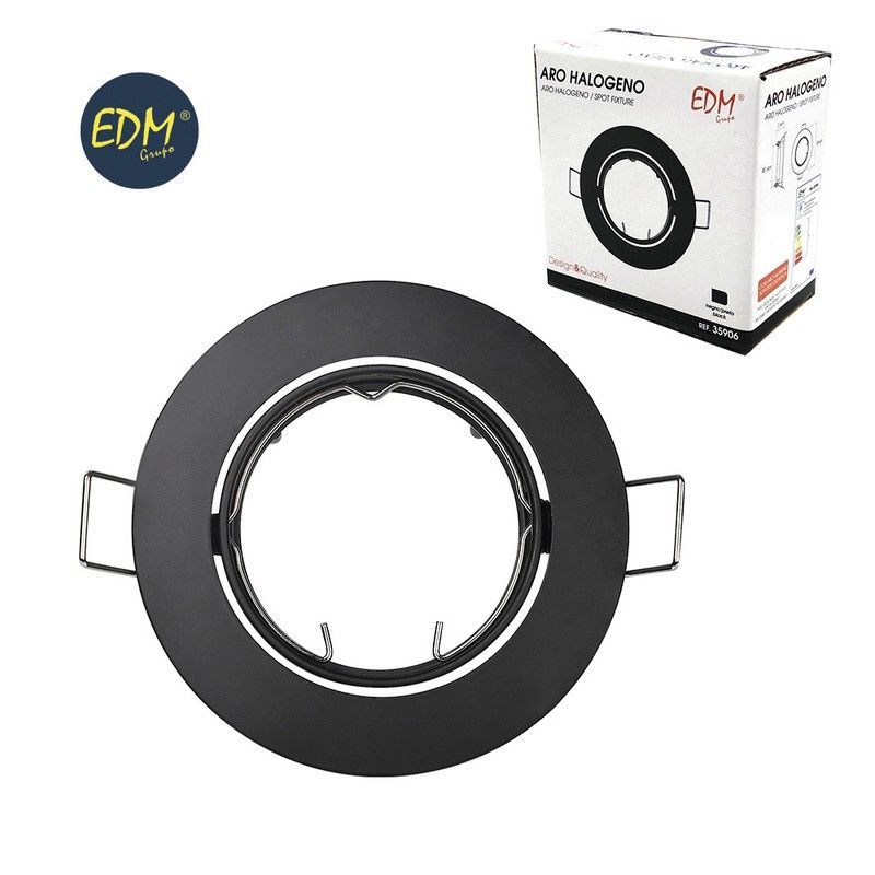 Aro halogeno oscilante negro mate edm