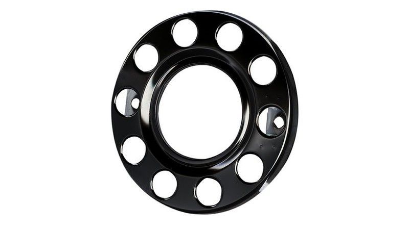 Aro tapacubo 22,5 acero pintado color negro llanta 10 espárragos rueda delantera camión