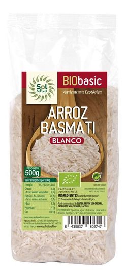Arroz Basmati Blanco Bio 500 G