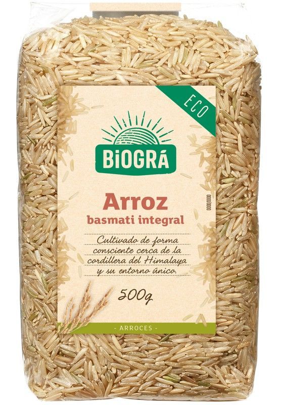 Arroz Basmati Integral 500g Ecológico Biogra