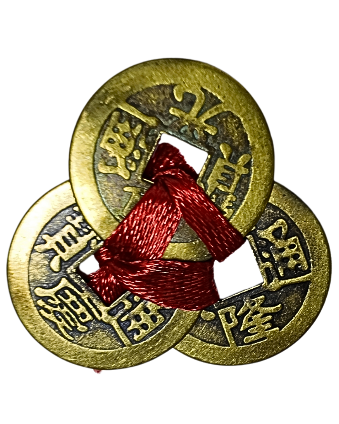 Atado De 3 Monedas Chinas - Prosperidad Y Buena Suerte