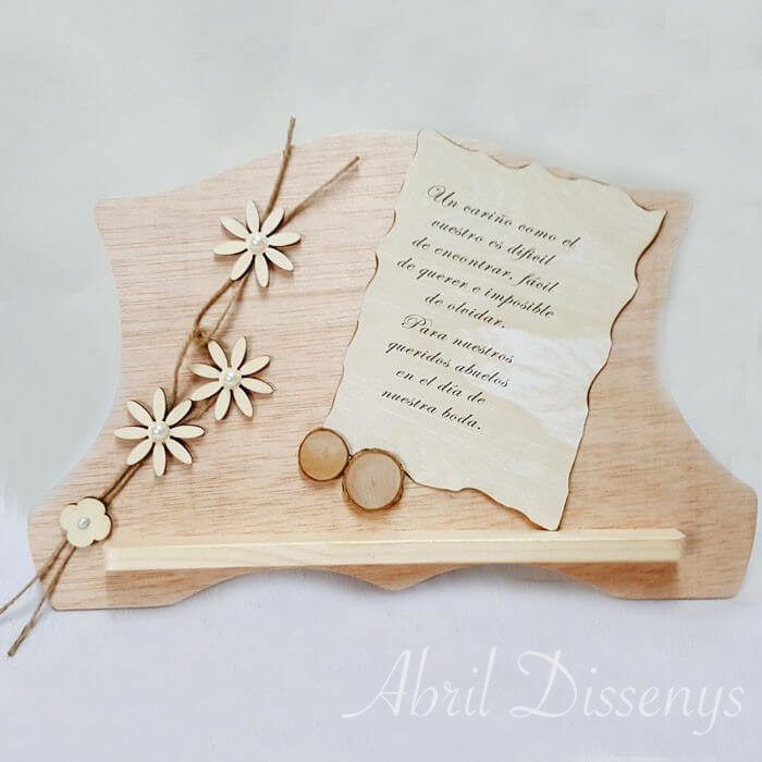 Atril decorado palabras de agradecimiento