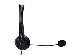 Auricular q-connect biaural diadema con microfono y control de volumen conexion usb color negro