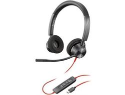 Auriculares poly blackwire 3320 doble conexion compatible con pc/mac