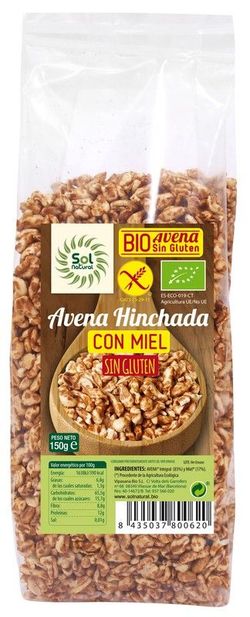 Avena Hinchada Con Miel Sin Gluten Bio 150 G