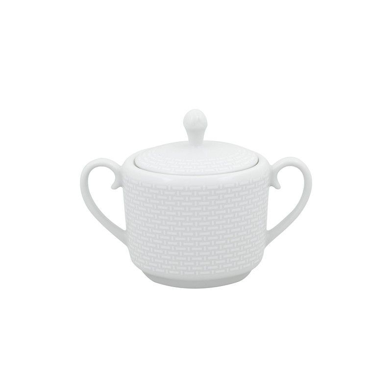 Azucarero de porcelana en blanco, 14,5 x 8 x 10,7 cm | Cesta