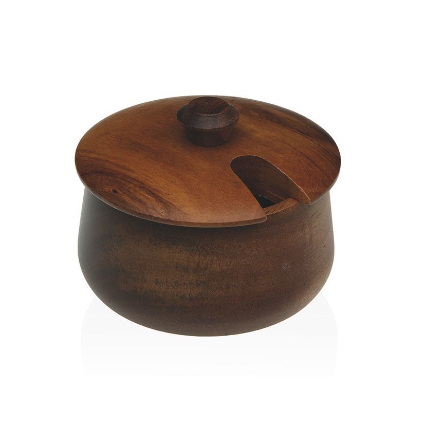 Azucarero Madera Acacia 10X10X9,6 Cm.