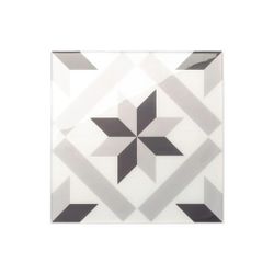 Azulejo Adhesivo Vintage Fiori Grigio 19,46 cm x 19,46 cm The Smarttiles