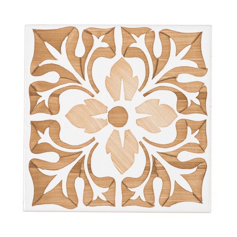 Azulejo hidraulico Lucena siena 14x14 cm Ceramica Lantiga