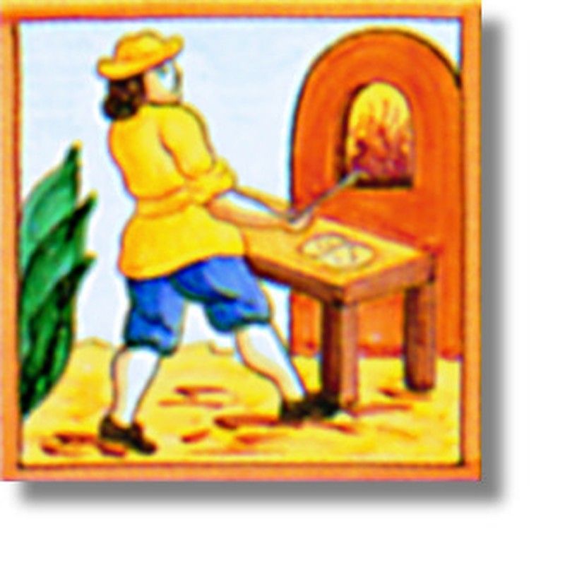 Azulejo Manises 15x15 cm Oficios 3 Ceramica Lantiga