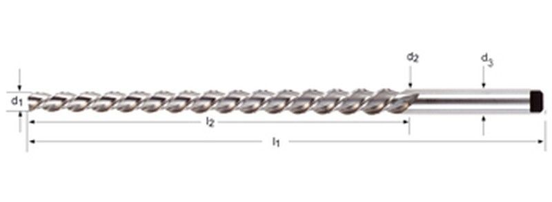 B953 - dormer hss-e brillante lengüeta  escariador de máquina para pasadores cónicos hélice a izquierdas 45° din 2179