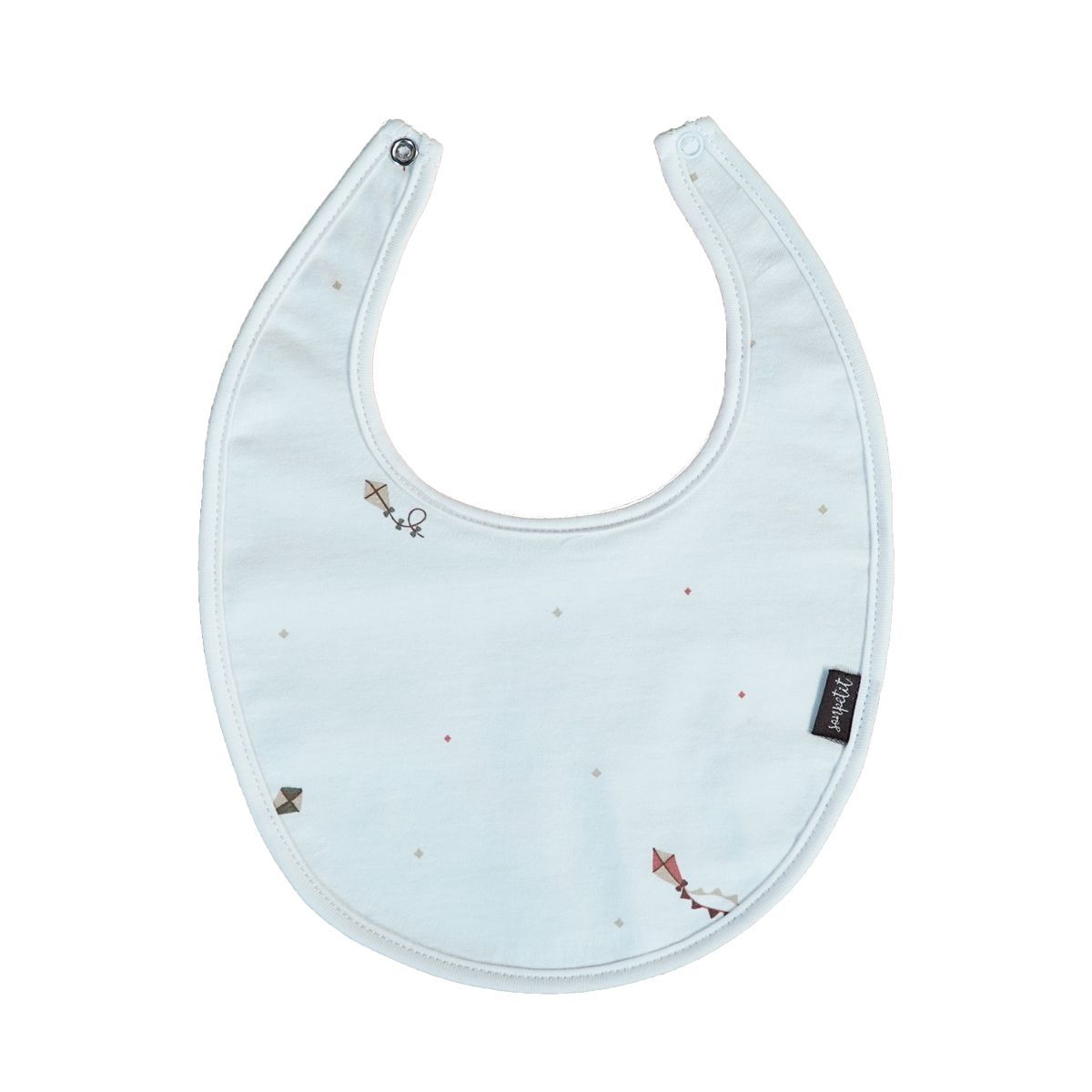 Babero de punto liso estampado algodón orgánico con reverso de rizo impermeable - Sonpetit