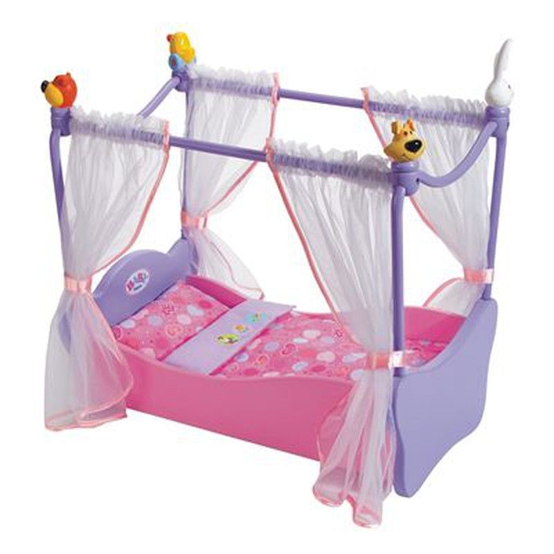 Baby Born Cama con dosel de madera