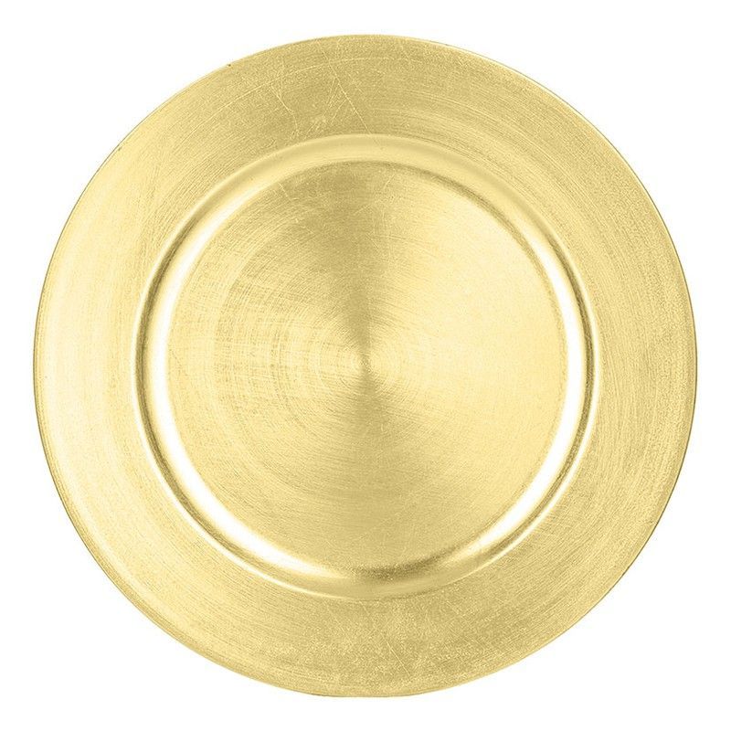 Bajo plato polipropileno. Dorado. 33 cm.