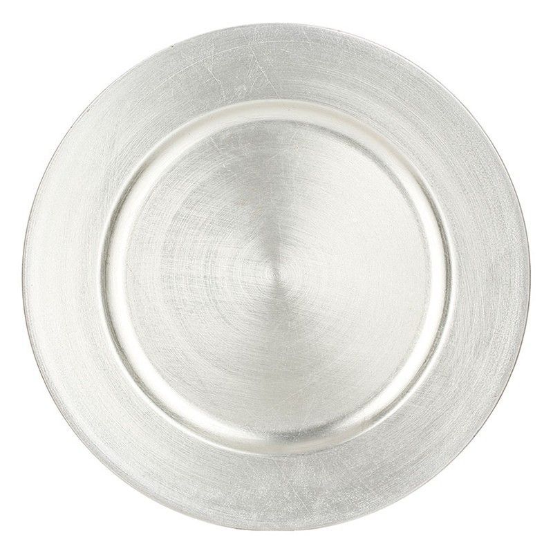 Bajo plato polipropileno. Plata. 33 cm.
