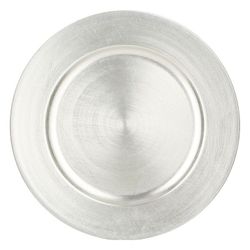 Bajo plato polipropileno. Plata. 33 cm.