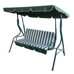 Balancín metálico verde 3 plazas. Balancin 3 Plazas 170X110X153 Vde.