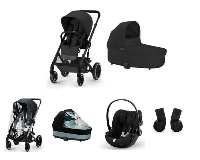 Balios S Lux BLK Plus Bundle + Burbujas de lluvia + Cloud G i-Size + Adaptadores de Cybex