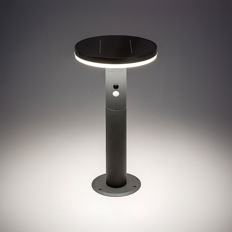 Baliza lámpara Solar de Pie Alaska en Acero inoxidable Antracita y Blanco IP44