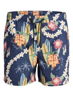 Bañador con dibujos tablas de surf & flores tropicales Jack & Jones Sky Captain