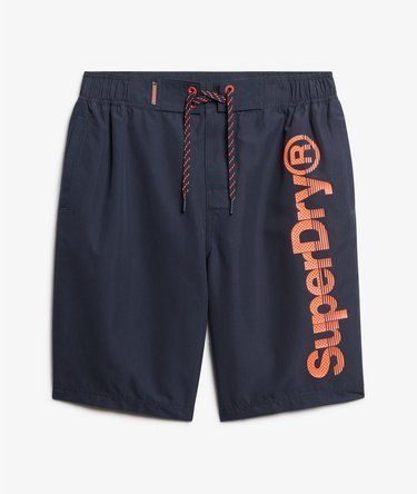 Bañador con letras branding contrastadas Superdry Dark Navy