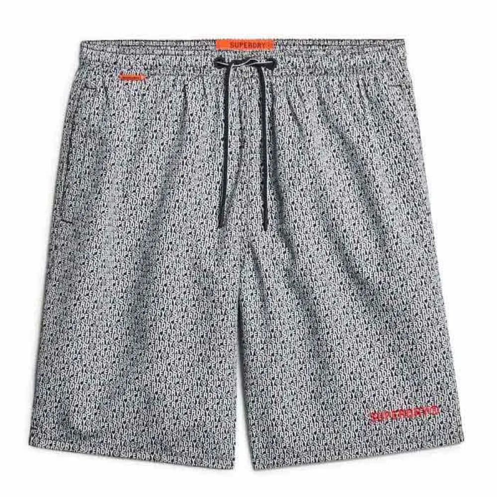 Bañador con print branding monocolor Superdry Black & White