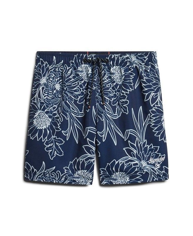 Bañador corto con estampado floral monocolor Superdry Blue