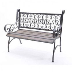 Banco Hierro + Madera Marrón Decorativo 115X47X92C