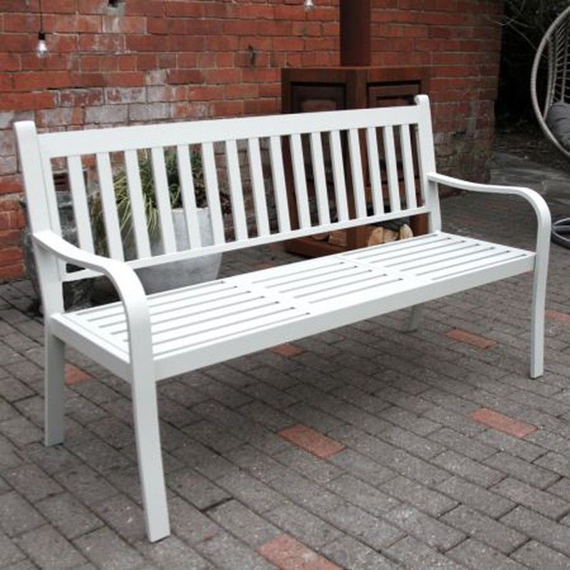 Banco Nottingham para jardín de aluminio Gris claro