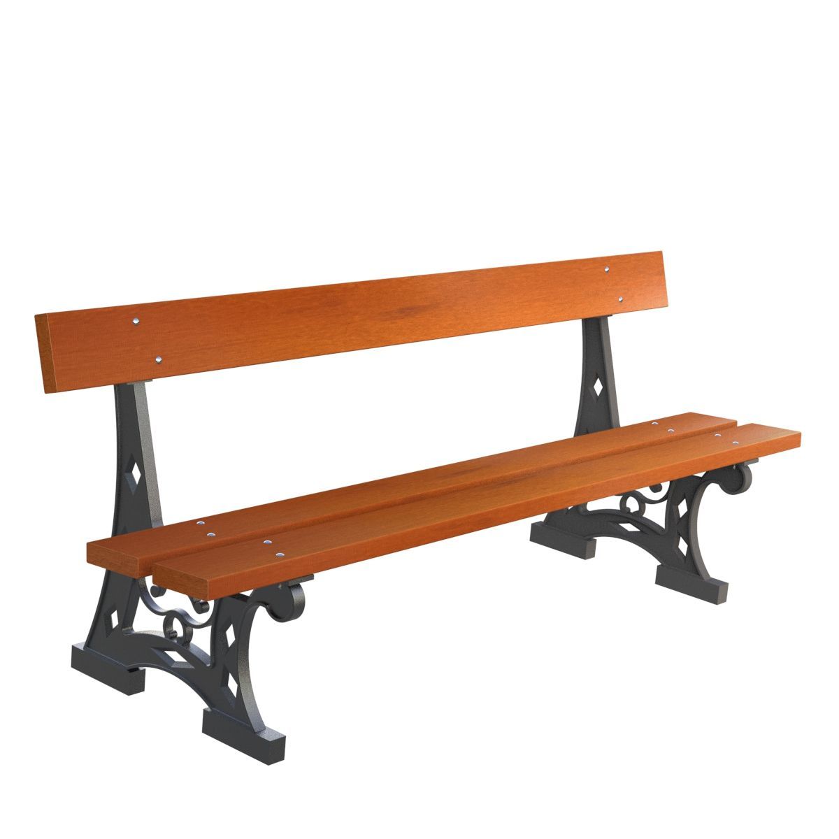 Banco versalles  simple de 3 listones madera tropical