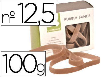 Bandas Elasticas Q-Connect 100 Gr 125 X 9 mm Numero 12,5