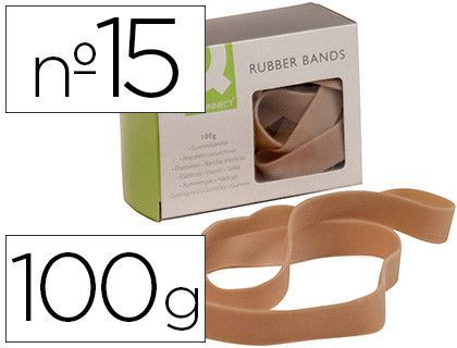 Bandas elasticas q-connect 100 gr 150x10 mm numero 15