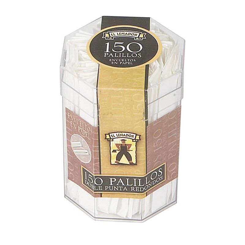 Bandeja 12uds. Cubilete Plástico De 150uds. Palillos Redondos El Leñador