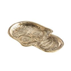 Bandeja Calavera de Bronce Dorado, 24x2x33cm
