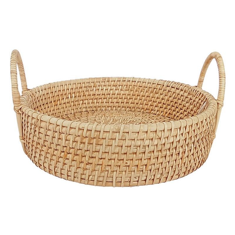 Bandeja Chaka Rattan 35X9 Cm. Con Asas