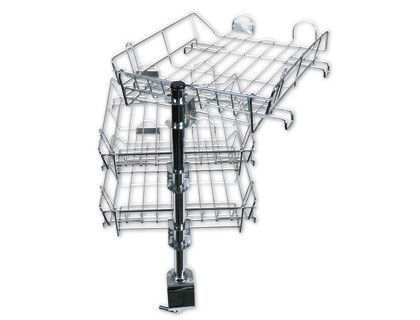 Bandeja con Soporte Giratorio Q-Connect 3 Bandejas Metalicas Cromadas