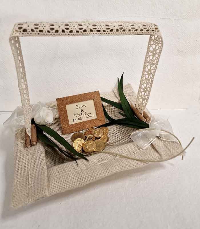 Bandeja de Arras y Anillos Rústica Natura