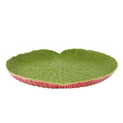 Bandeja de loza en verde y rojo, Ø 50 x 6 cm | Amazónia