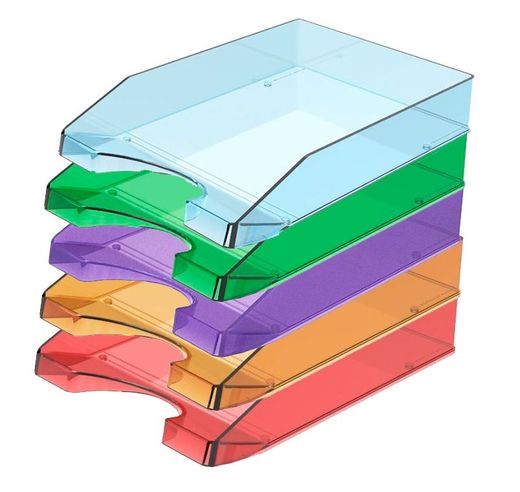 Bandeja de plástico colores translúcidos