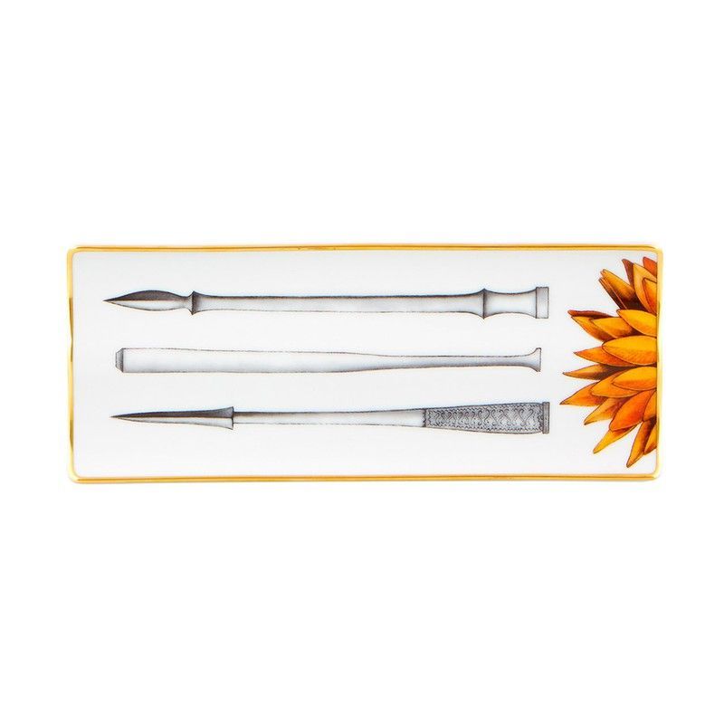 Bandeja de porcelana en multicolor, 8,1 x 20,3 x 1,6 cm | Amazónia