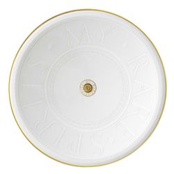 Bandeja de Porcelana My Rare Spirits Blanco/Dorado, Ø42x1,1cm