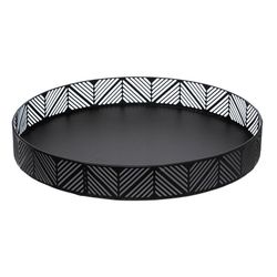Bandeja Metalica Con Friso 30 Cm. Negra